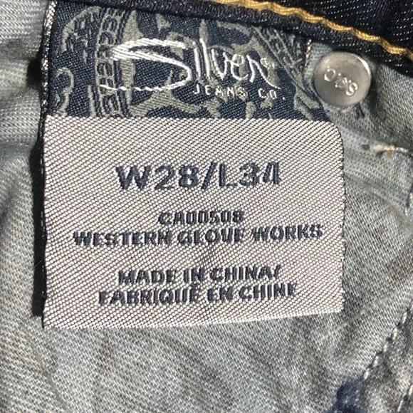 Silver Suki women’s jeans size 28W 34L. - Picture 6 of 8